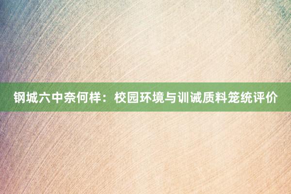 钢城六中奈何样：校园环境与训诫质料笼统评价